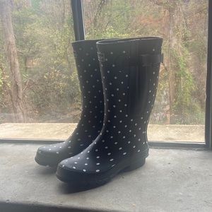 Jileon Wide-Calf Rainboots - Size 6 (US) - Black Spot